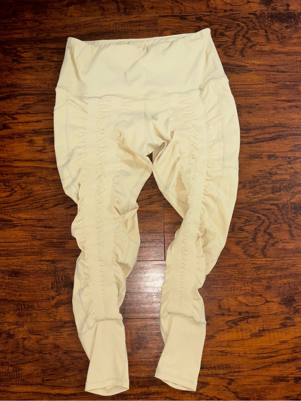 Sweetflexx Resistance Band Compression Leggings Ruched Leg Butter Yellow Tights